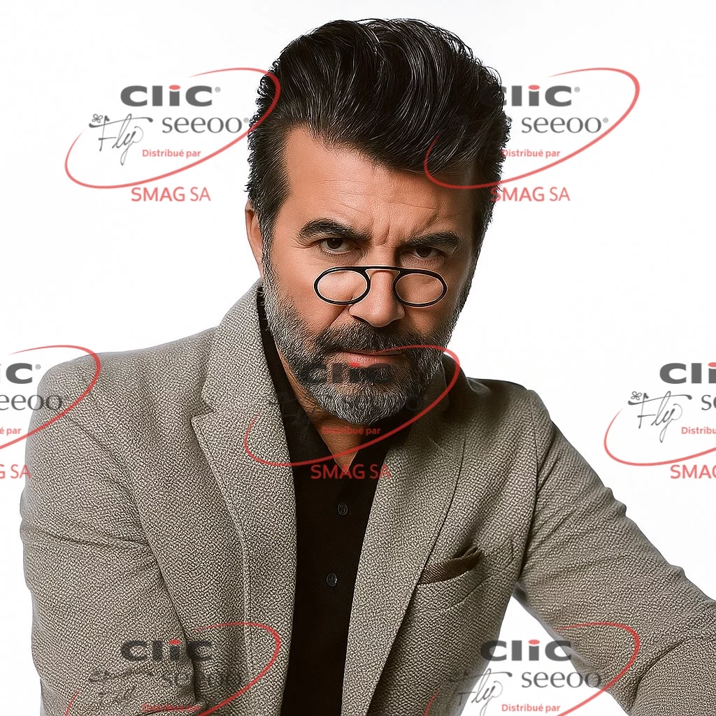 Homme portant des lunettes de lecture pince-nez Seeoo
